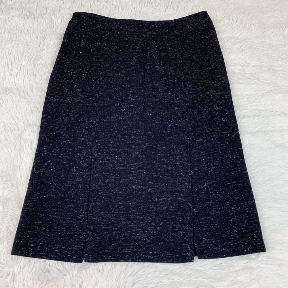Luciano Barbera wool blend knee length Skirt front slit‎ - Picture 9 of 12